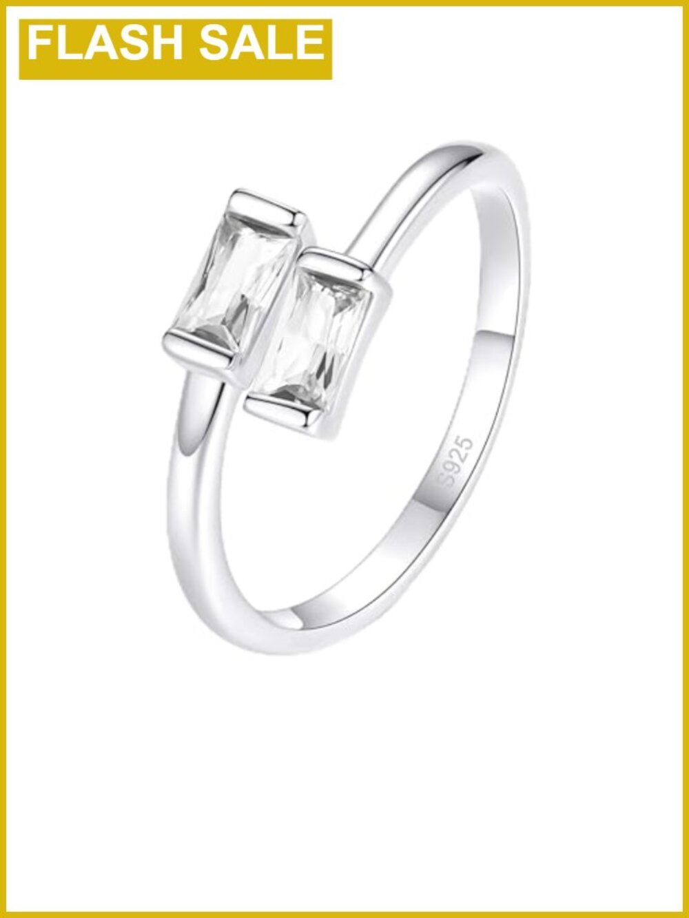 925 Sterling Silver Birthstone Ring Adjustable Stackable Women's Jewelry